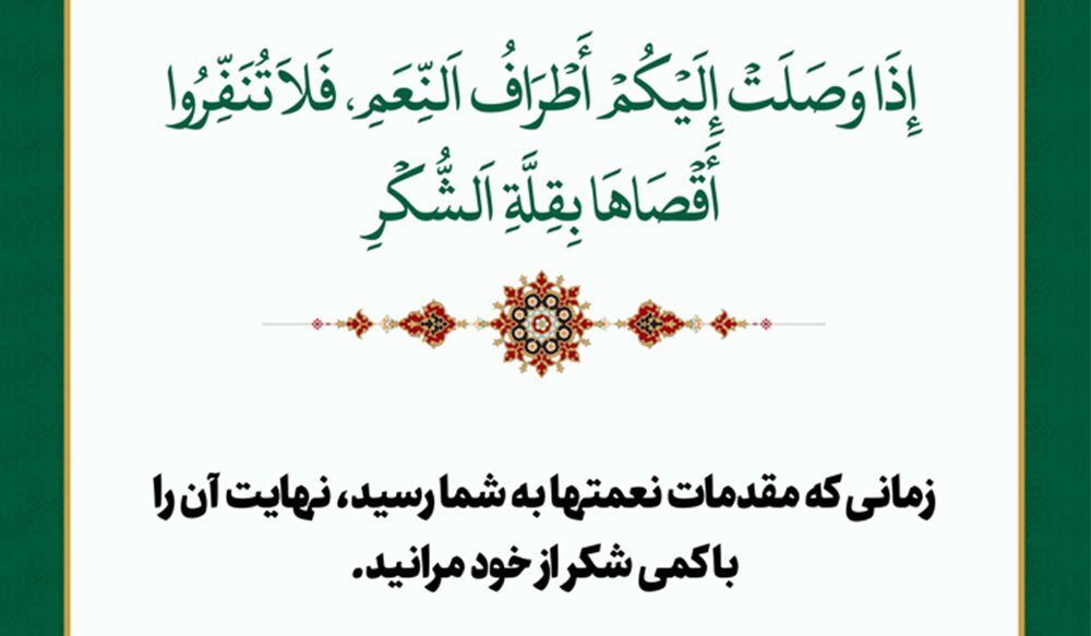 راز حفظ نعمتها: هشدار امام علی (ع) درباره کمشکری راز حفظ نعمتها: هشدار امام علی (ع) درباره کمشکری