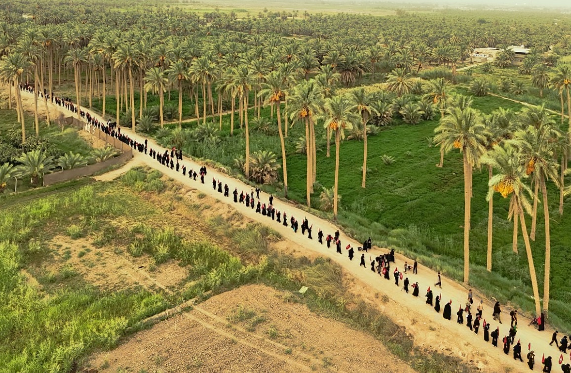 تصویری زیبا از مسیر پیاده روی اربعین