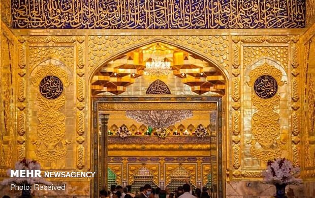 رونمایی از ایوان طلای نجف به مناسبت ولادت امیرالمومنین (ع) 