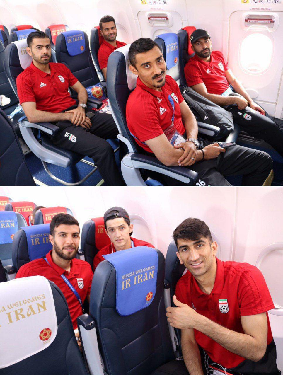 تیم ملی فوتبال در هواپیما به سمت سارانسک +عکس