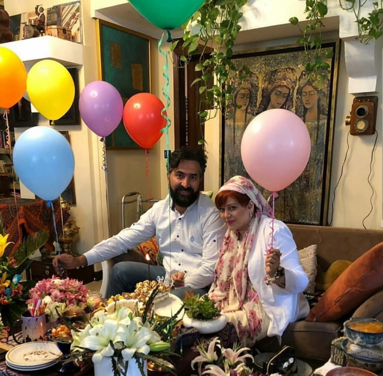 عکس: جشن اولین سالگرد ازدواج بهاره رهنما و همسرش