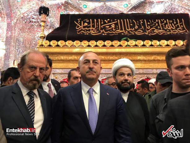 عکس: حضور وزیر خارجه ترکیه در حرم امام علی(ع)