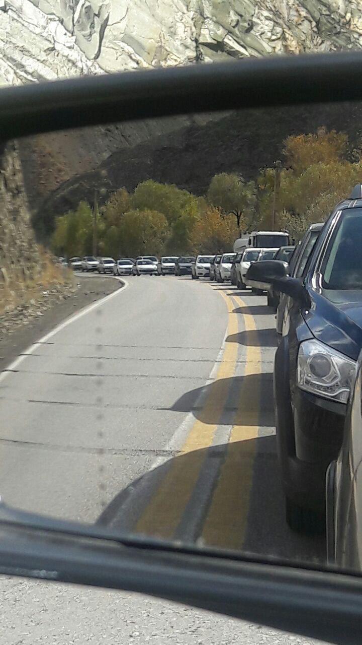 ترافیک سنگین جاده چالوس محدوده آسارا ماهان، هم اکنون+عکس