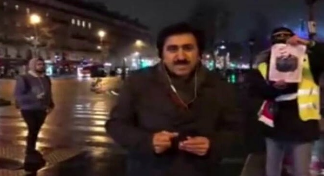 عکس سردار سلیمانی در دست معترضان فرانسوی +عکس