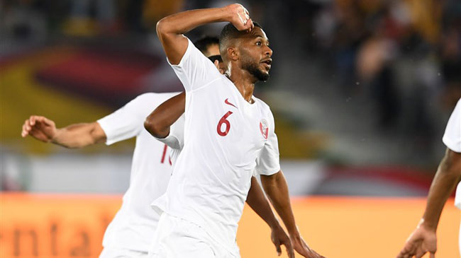 صحنه سانسور شده خوشحالی بعد از گل بازیکن قطر در تلویزیون+عکس