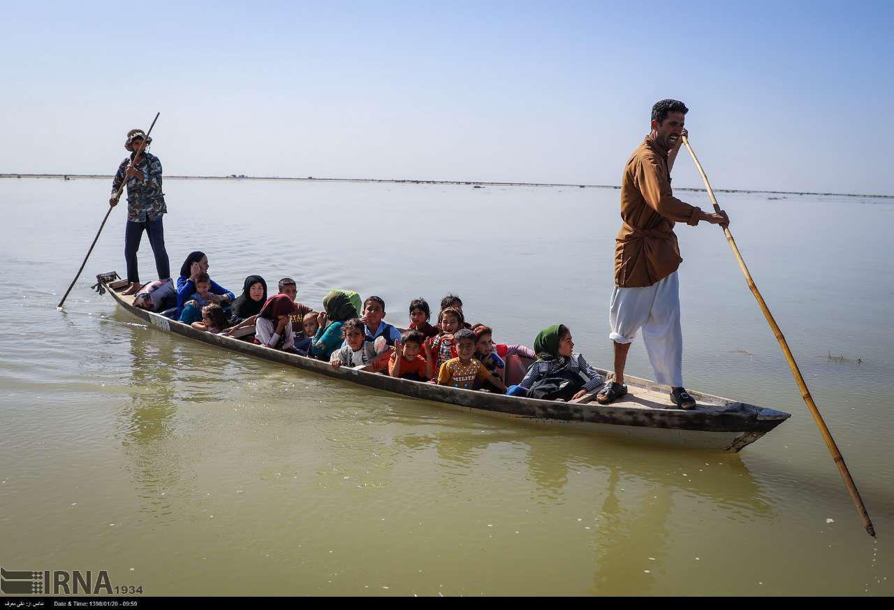 انتقال خطرناک کودکان خوزستانی + عکس