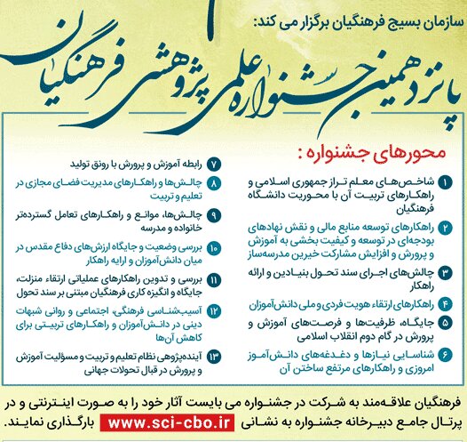 پانزدهمین جشنواره علمی پژوهشی ویژه فرهنگیان سراسر کشور