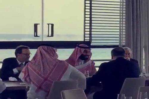 وزیر خارجه آمریکا سر میز نهار با ولیعهد سعودی +عکس