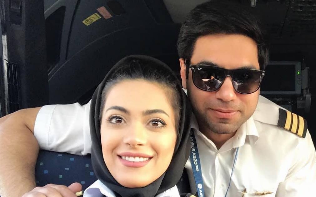 اولین بانوی خلبان ایرانی در کنار شوهرش +عکس