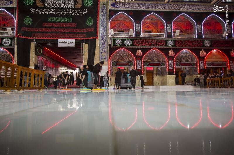 شستشوی حرم حضرت عباس(ع) +عکس