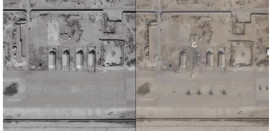 تصاویر ماهواره ای از حمله موشکی به عین الاسد عکس ثریانت