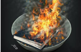آتش زدن کتاب مصداق اندیشه‌ سوزی +عکس