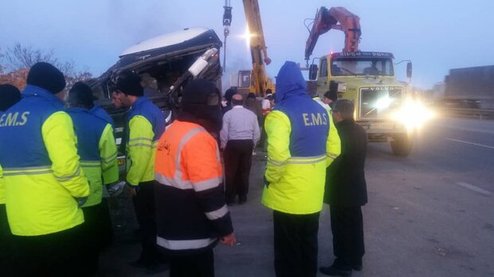 واژگونی اتوبوس در زنجان ۳ کشته برجای گذاشت +عکس