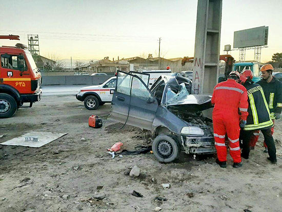 مرگ دلخراش راننده جوان در جاده مشهد +عکس