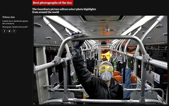 عکس روز گاردین درباره کرونا و متروی تهران 
