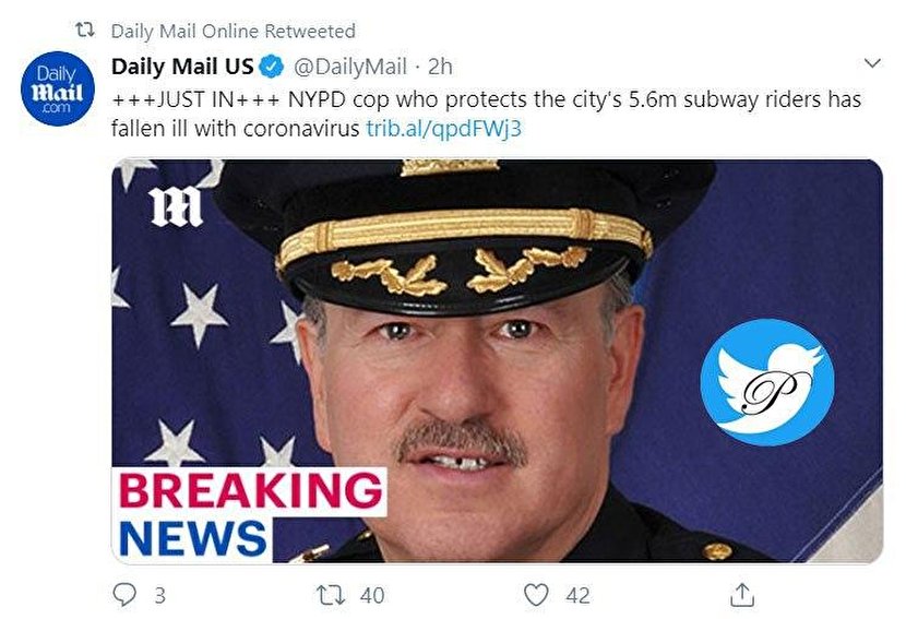  رئیس پلیس متروی نیویورک کرونا گرفت +عکس 