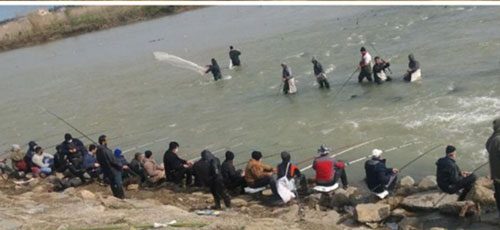 مردم بی خیال کرونا در حال ماهیگیری در لنگرود +عکس