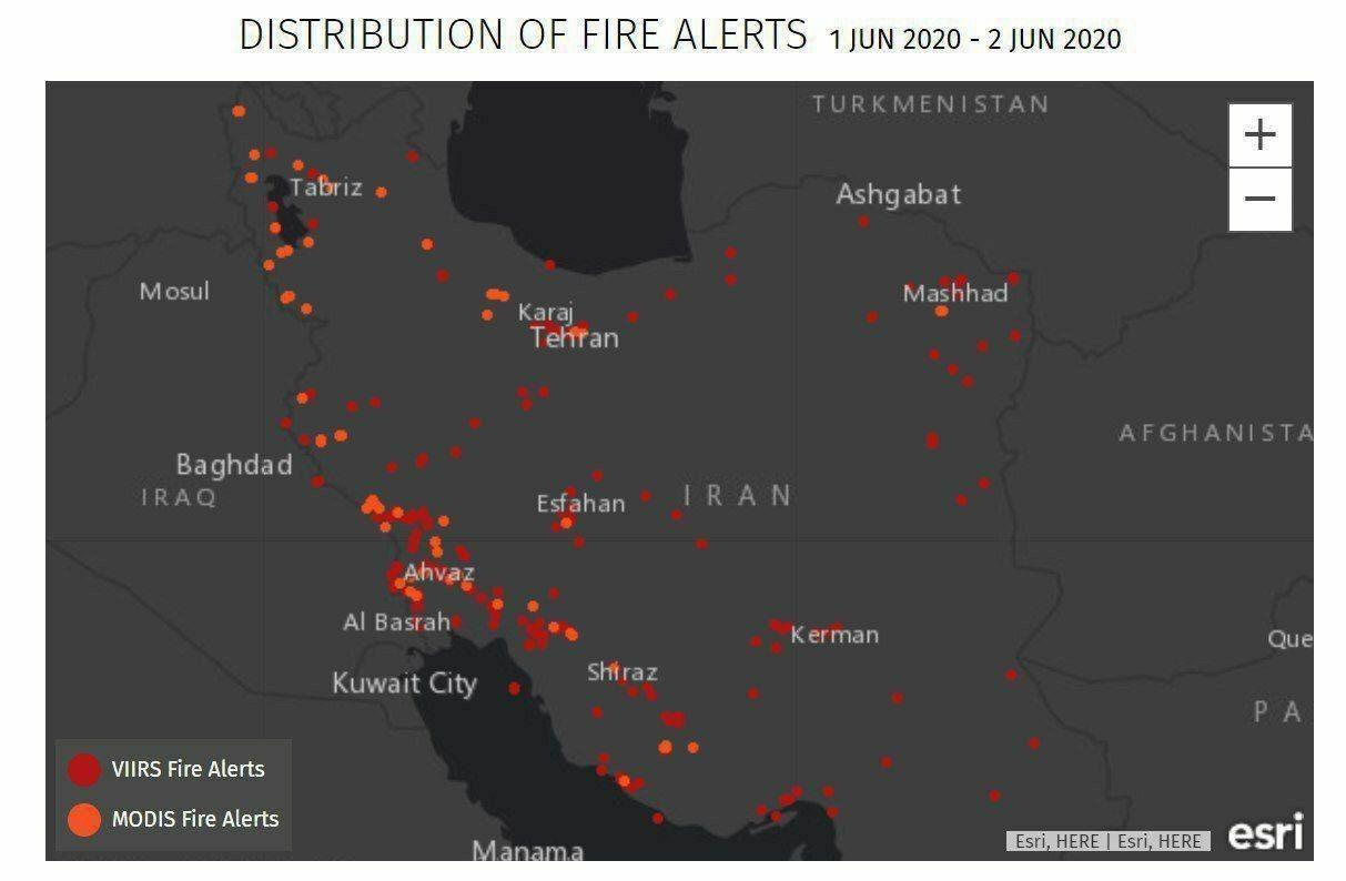 تصاویر ماهواره‌ای از آتش‌سوزی‌های ایران+عکس