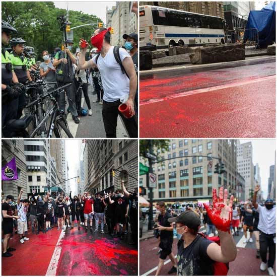 خیابان‌های نیویورک به رنگ خون درآمد+عکس