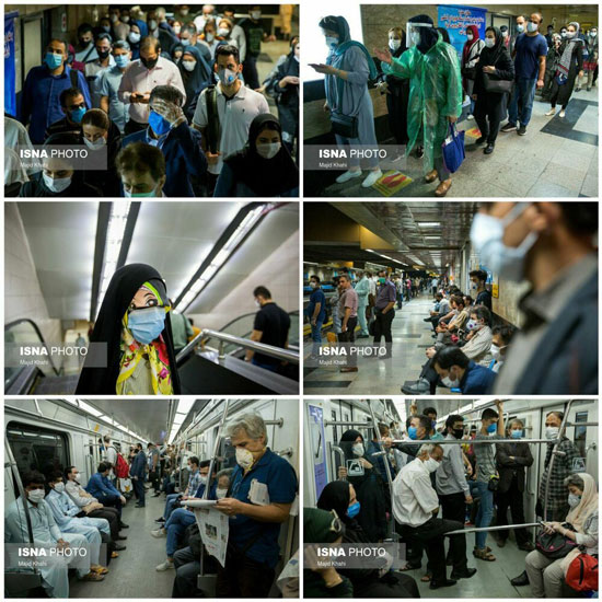 وضعیت مترو تهران در روزهای ماسک اجباری+عکس