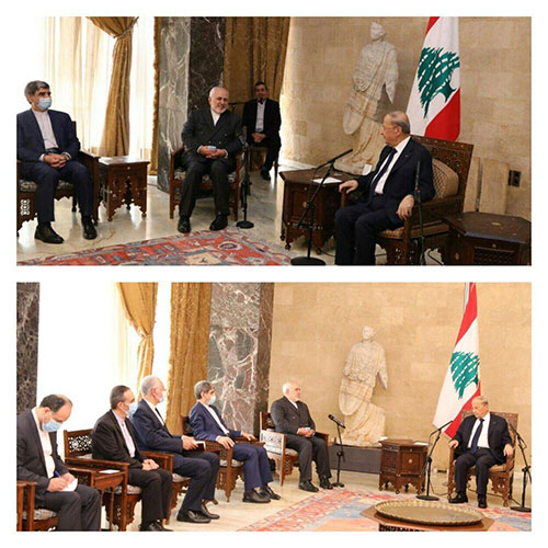 دیدار ظریف با رئیس جمهور لبنان +عکس