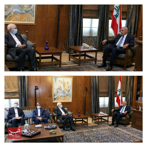 دیدار ظریف با رئیس پارلمان لبنان+عکس