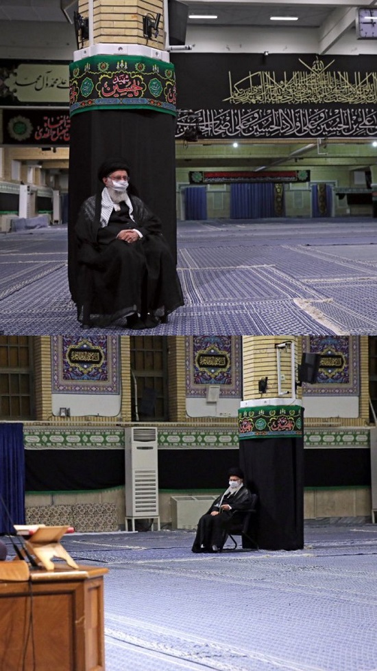 روضه غریبانه رهبر انقلاب در حسینیه خالی+عکس