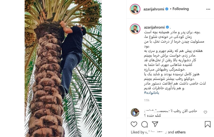 وزیر جوان روحانی بالای درخت +عکس 