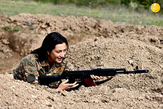 همسر نخست‌وزیر ارمنستان در دوره آموزش نظامی+عکس