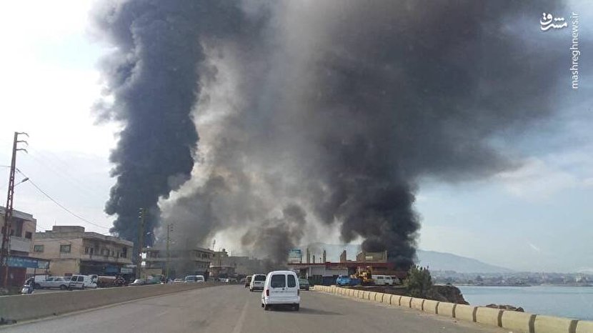 انفجار خط لوله نفت لبنان+عکس