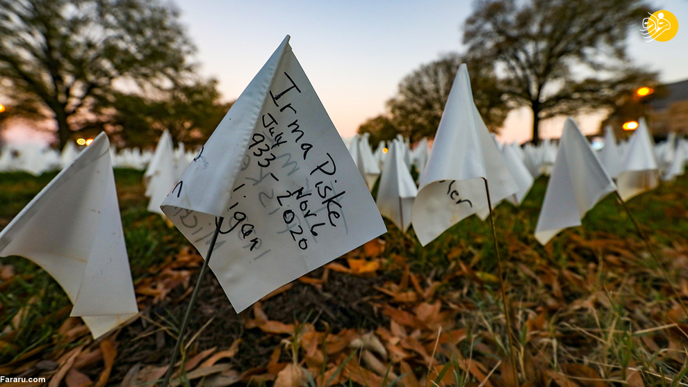 نصب ۲۵۰ هزار پرچم سفید به یاد قربانیان کرونا +عکس