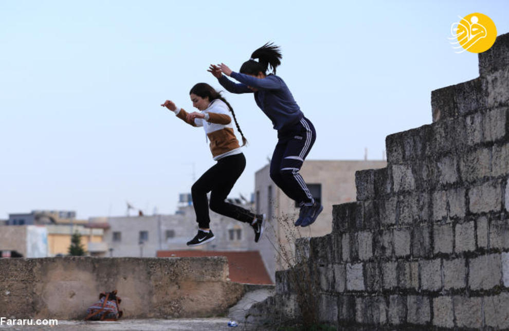 دختران پارکورباز فلسطینی را ببینید+عکس