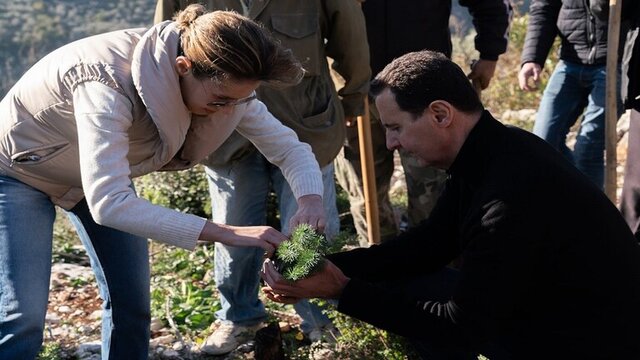 کار زیبای بشار اسد و همسرش+عکس