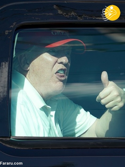حرکت زشت ترامپ در ماشینش+عکس
