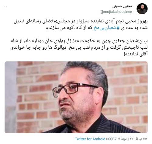 اظهارات توهین آمیز نماینده مجلس+عکس