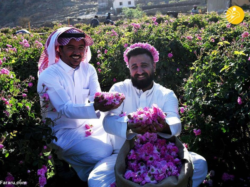 تصویر عجیب از مرد عربستانی با تاج گل+عکس