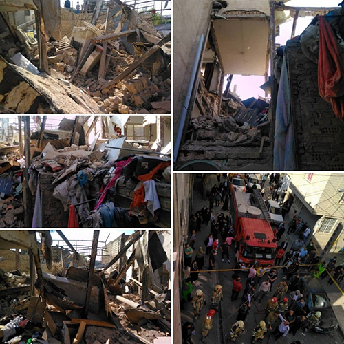 انفجار ساختمان قدیمی در جنوب تهران+عکس