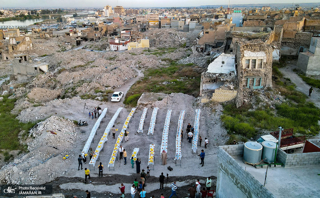 سفره بزرگ افطار در عراق+عکس