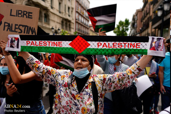 اسپانیایی ها برای حمایت از فلسطین سنگ تمام گذاشتند+عکس