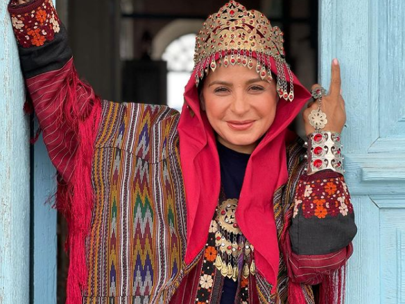 خانم بازیگر در لباس زیبای ترکمن+عکس