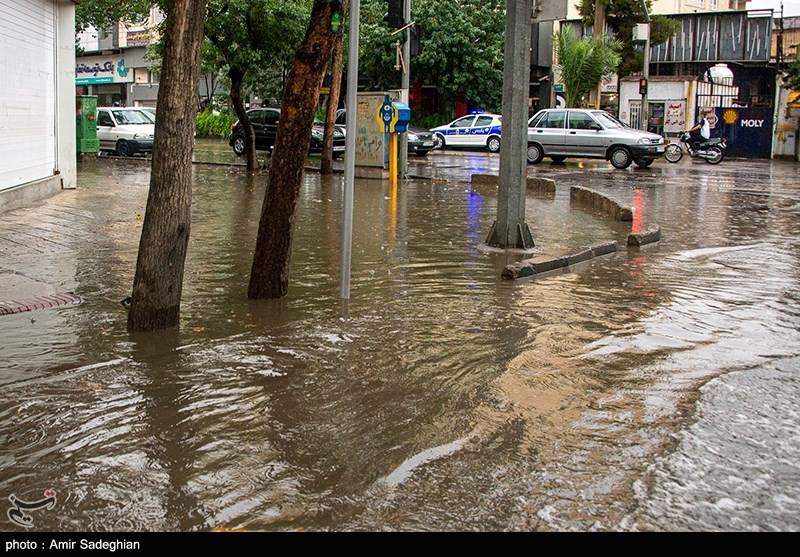 باران تابستانی خیابان های شیراز را پر آب کرد+عکس
