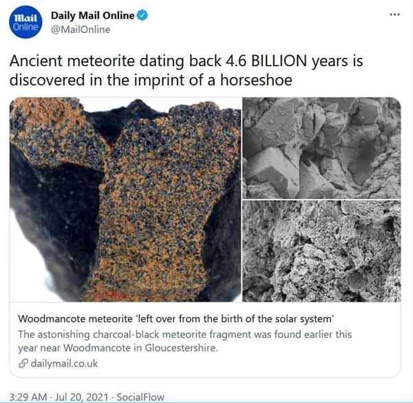 شهاب سنگ ۴.۶ میلیارد ساله به شکل نعل اسب+عکس