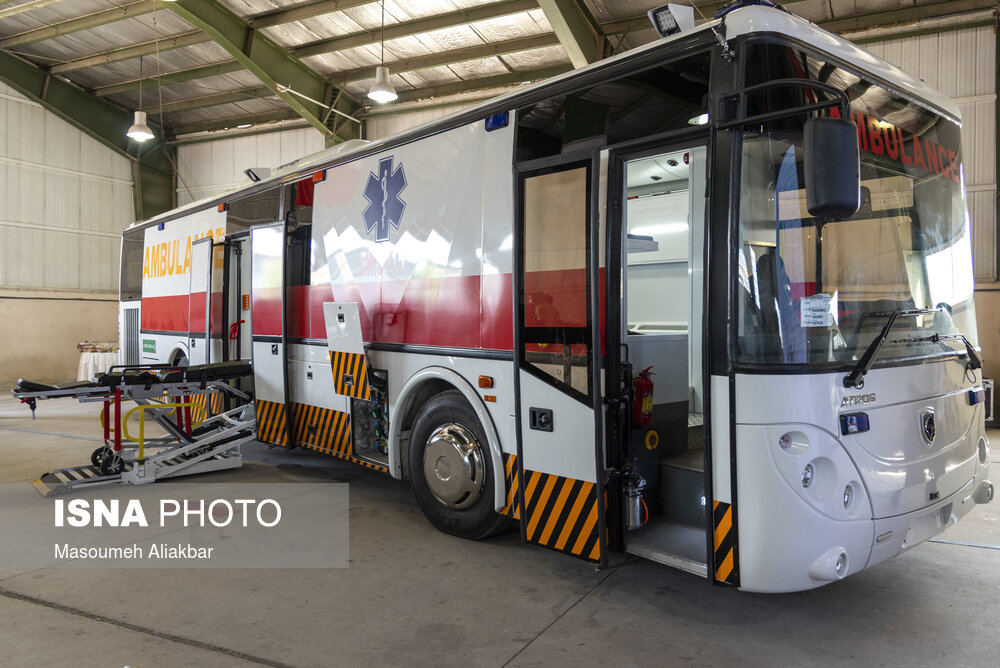 تصاویر دیدنی از اولین اتوبوس آمبولانس ساخت ایران +عکس